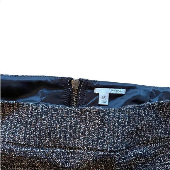 NWT HALOGEN Tweed Skirt Brown black size 12 P - Picture 5 of 7